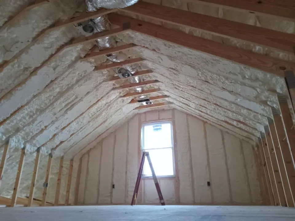 Spray foam roofing application for Crawl Space Insulation project in Metuchen